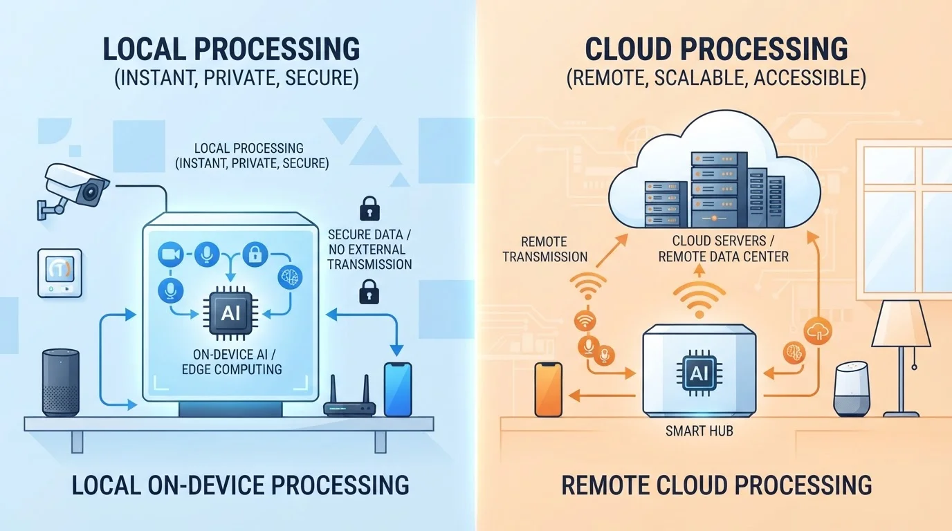 Local Processing vs. Cloud Processing in Smart Home Devices